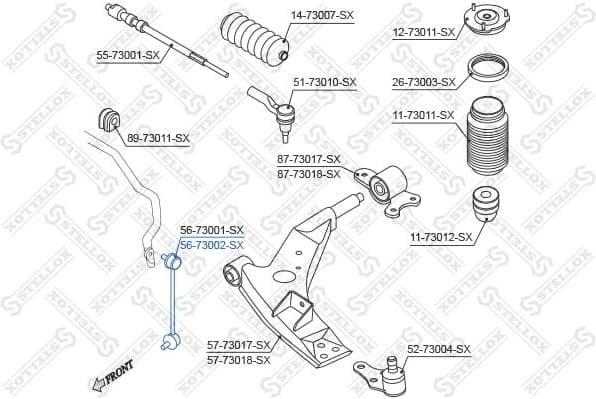 Link/Coupling Rod, stabiliser bar 56-73002-SX - image 2