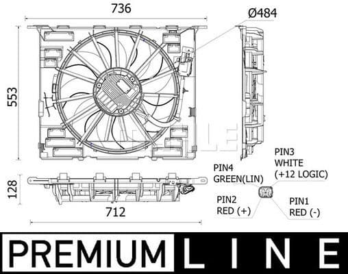 Fan, engine cooling BEHR *** PREMIUM LINE *** CFF 535 000P