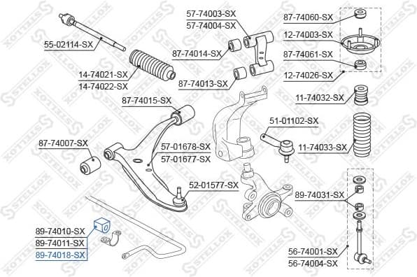 Mounting, stabiliser bar 89-74018-SX - image 2