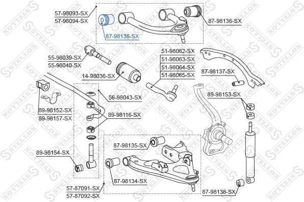 Mounting, control/trailing arm 87-98136-SX - image 2