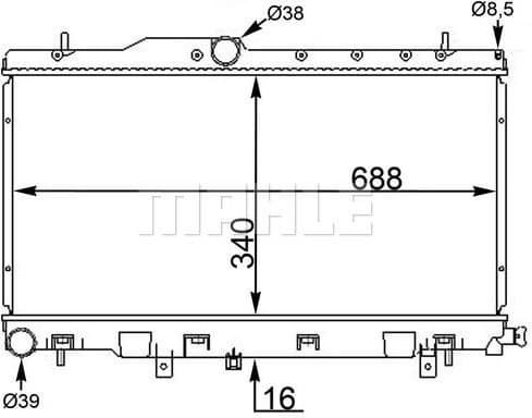 Radiator, engine cooling BEHR CR 1563 000S