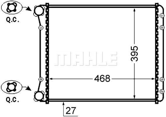 Radiator, engine cooling BEHR CR 1418 000S
