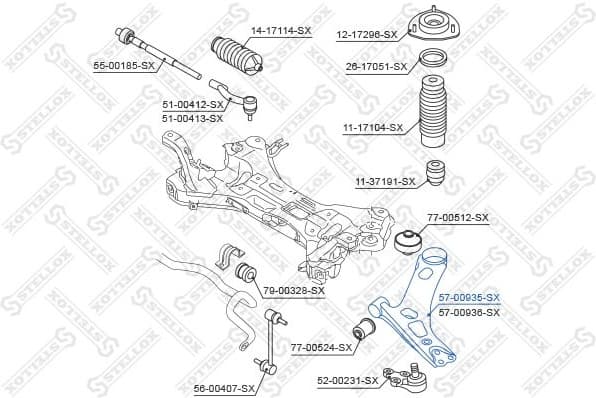 Control/Trailing Arm, wheel suspension 57-00935-SX