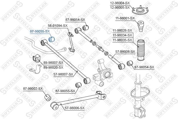 Mounting, control/trailing arm 87-98055-SX - image 2