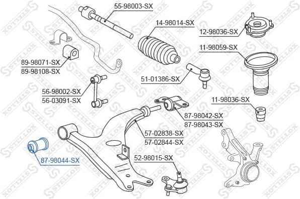 Mounting, control/trailing arm 87-98044-SX - image 2