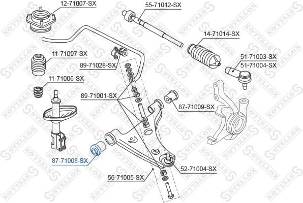 Mounting, control/trailing arm 87-71008-SX - image 2