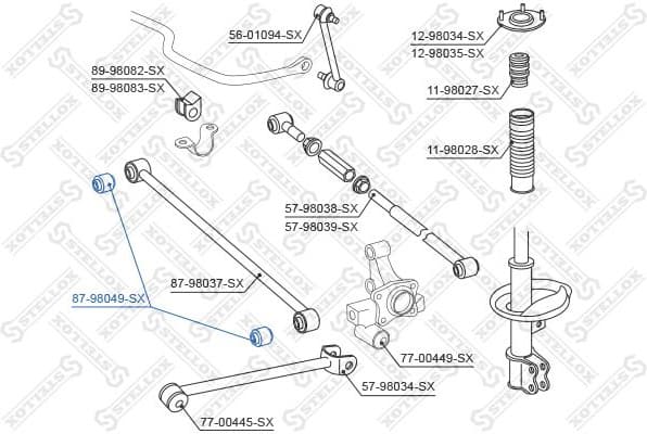 Mounting, control/trailing arm 87-98049-SX