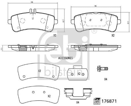 Brake Pad Set, disc brake 176871