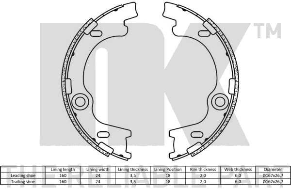 Brake Shoe Set, parking brake 2734790 - image 2
