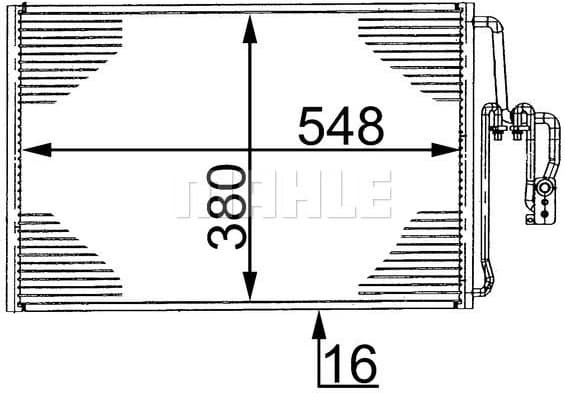Condenser, air conditioning BEHR AC 335 000S