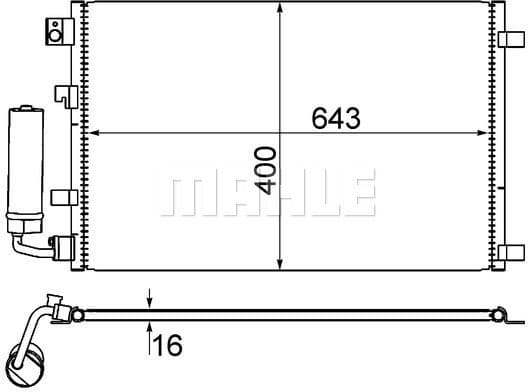 Condenser, air conditioning BEHR AC 604 001S