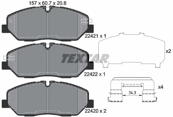 Brake Pad Set, disc brake Q+ 2242101