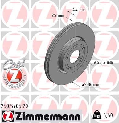 Brake Disc COAT Z 250.5705.20