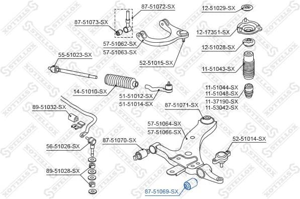 Mounting, control/trailing arm 87-51069-SX - image 2