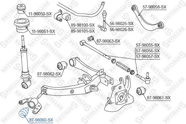 Mounting, control/trailing arm 87-98060-SX