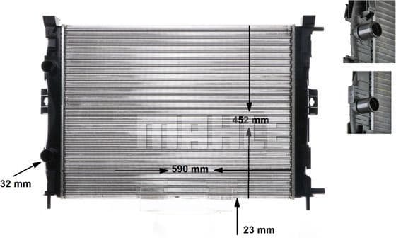 Radiator, engine cooling BEHR CR 1690 000S