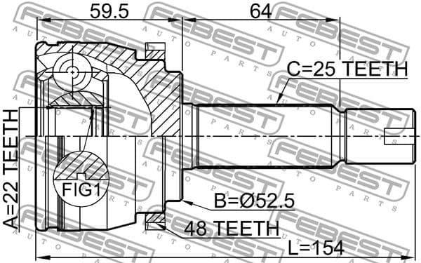 Joint Kit, drive shaft 1210-SOLA48 - image 2
