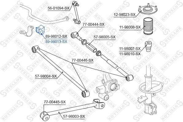 Mounting, stabiliser bar 89-98013-SX - image 2