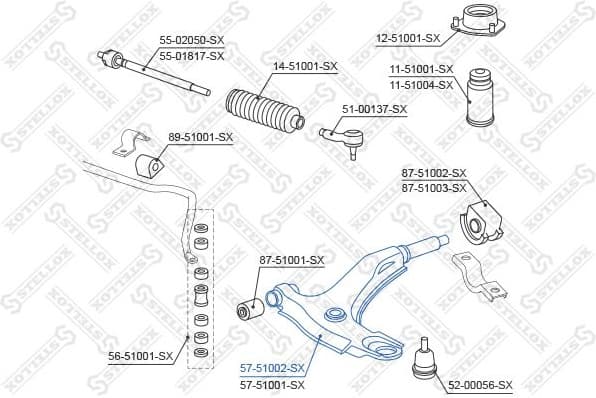 Control/Trailing Arm, wheel suspension 57-51002-SX - image 2