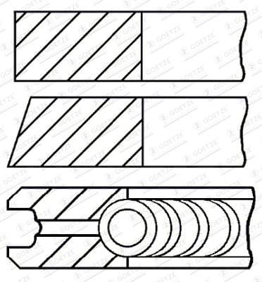 Piston Ring Set Goetze Diamond Coated® LKZ-Ring® 08-429300-10