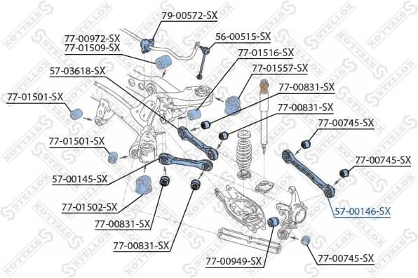 Control/Trailing Arm, wheel suspension 57-00146-SX