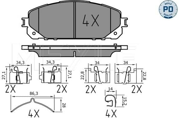 Brake Pad Set, disc brake MEYLE-PD: Advanced performance and design. 025 220 7018/PD