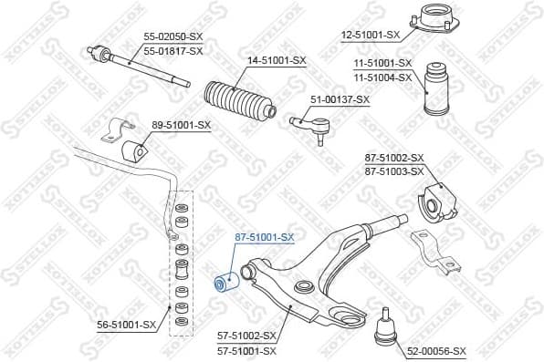 Mounting, control/trailing arm 87-51001-SX - image 2