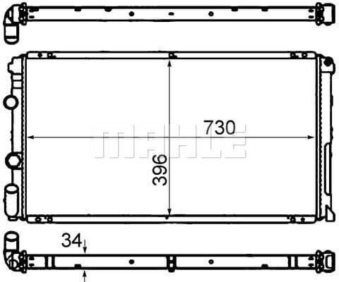 Radiator, engine cooling BEHR CR 204 000S