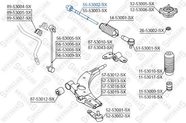 Inner Tie Rod 55-53002-SX