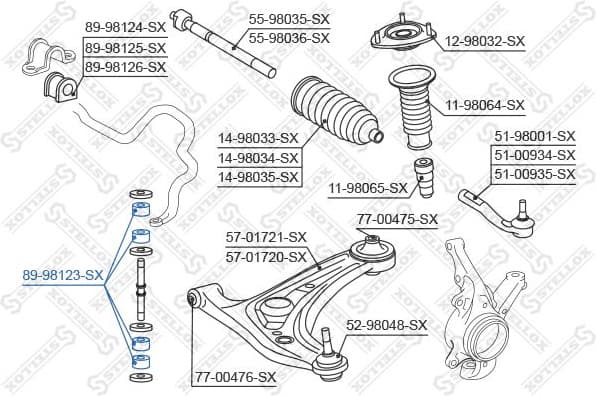 Mounting, stabiliser bar 89-98123-SX - image 2