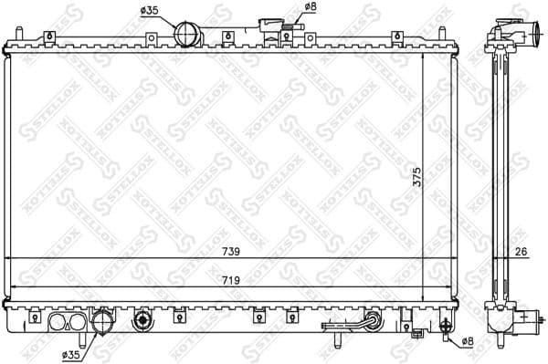 Radiator, engine cooling 10-25179-SX