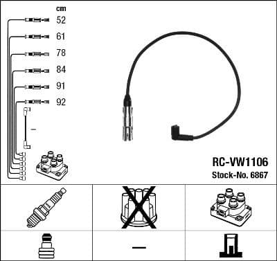 Ignition Cable Kit RC-VW1106