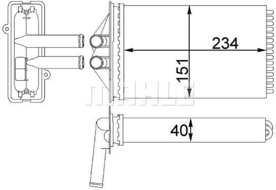 Heat Exchanger, interior heating BEHR AH 92 000S