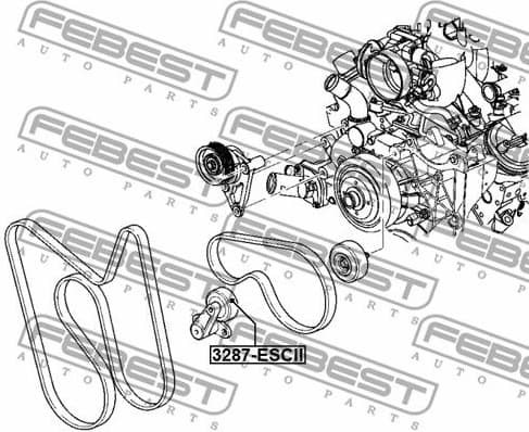 Tensioner Pulley, V-ribbed belt 3287-ESCII - image 2