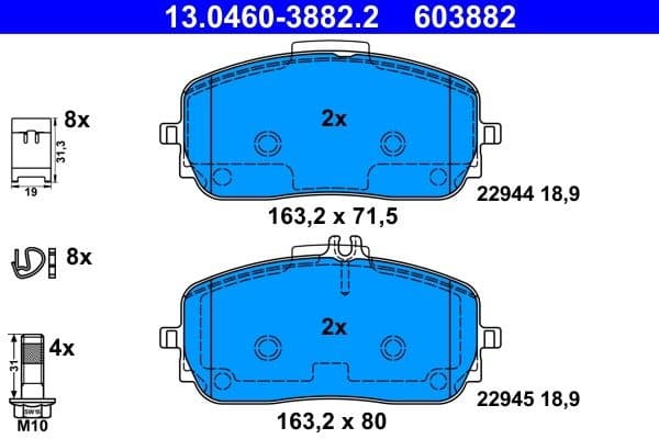 Brake Pad Set, disc brake 13.0460-3882.2