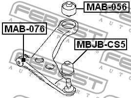 Mounting, control/trailing arm MAB-076
