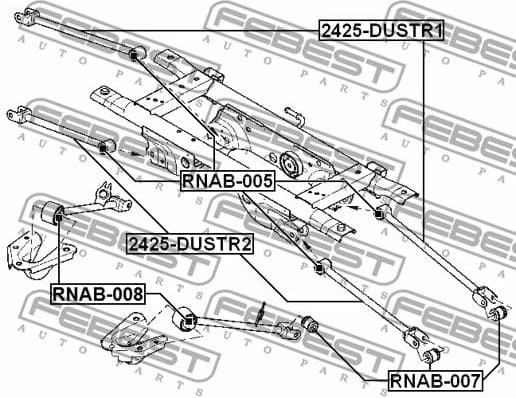Control/Trailing Arm, wheel suspension 2425-DUSTR1