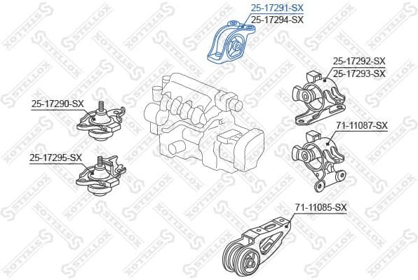 Mounting, engine 25-17291-SX