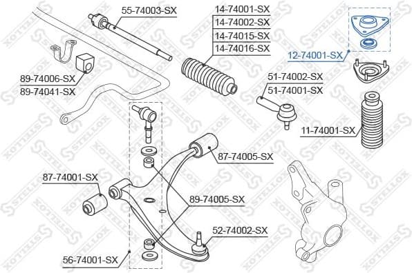 Suspension Strut Support Mount 12-74001-SX - image 2