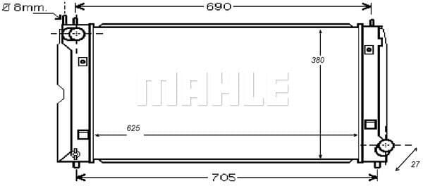 Radiator, engine cooling BEHR CR 1079 000S
