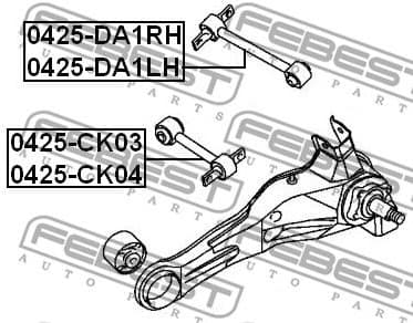 Control/Trailing Arm, wheel suspension 0425-DA1RH