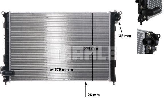 Radiator, engine cooling BEHR CR 983 000S