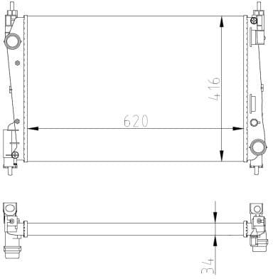 Radiator, engine cooling Economy Class 54752A