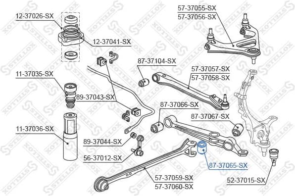 Mounting, control/trailing arm 87-37065-SX - image 2