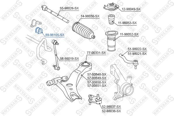 Mounting, stabiliser bar 89-98105-SX - image 2