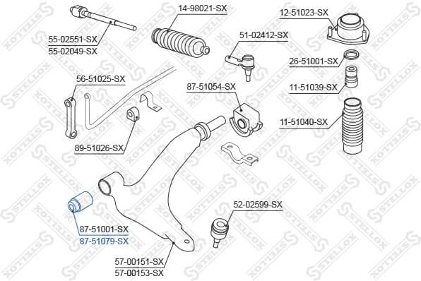Mounting, control/trailing arm 87-51079-SX