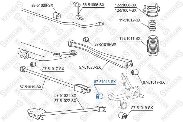 Mounting, control/trailing arm 87-51018-SX - image 2