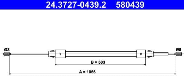 Cable Pull, parking brake 24.3727-0439.2