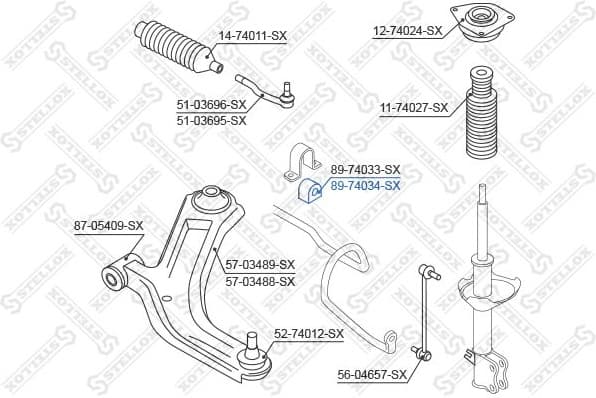 Mounting, stabiliser bar 89-74034-SX - image 2