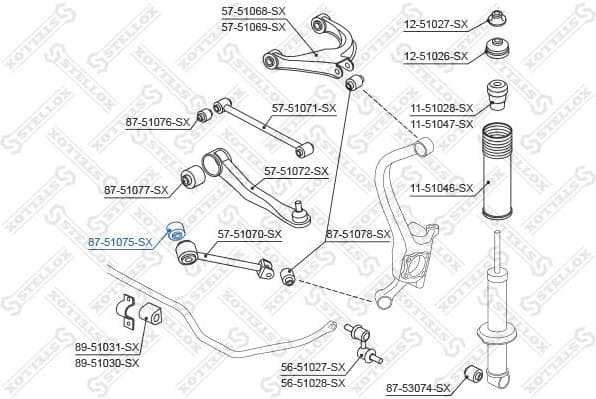 Mounting, control/trailing arm 87-51075-SX - image 2